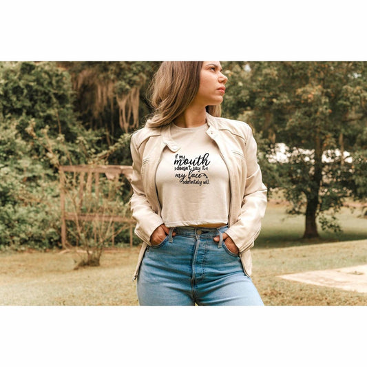 If My Mouth Crop Top, Offensive Crop Top, Dark Humor Crop Top, Sarcasm Gift, Sassy Women Crop Top, Sarcastic Quotes Crop Top, Sarcastic